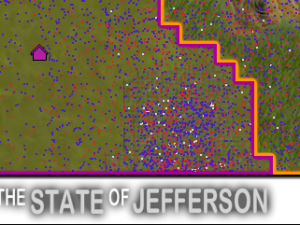 Screenshot of the ReDistricting Game with the data necessary for gerrymandering.