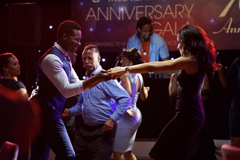 Mayor Courtney Rose dancing with a young woman at a gala.