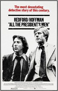 All the President's Men movie poster, a class movie about government, politics, and the media.