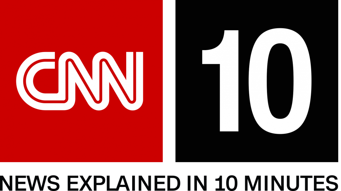 Logo for CNN10, including the text, "News explained in 10 minutes."