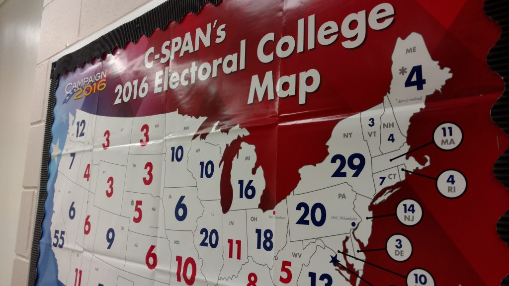 Electoral college map of 2016 and previous elections by C-SPAN's Education Department