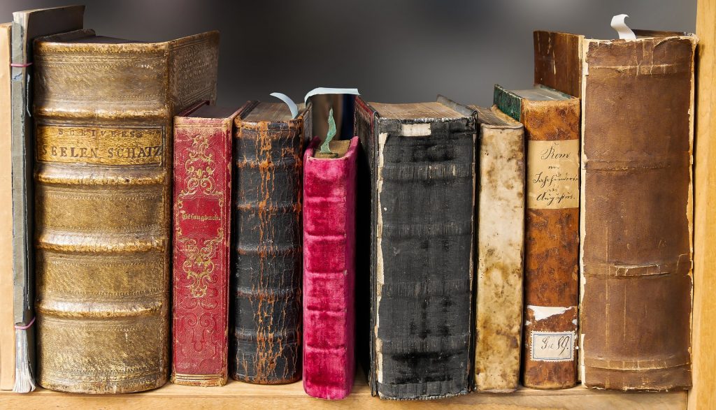 Old Books on a Shelf