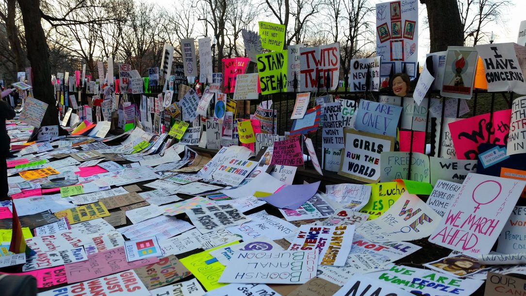 Picture of a bunch of protest signs, a symbol of social change and the fight for equality